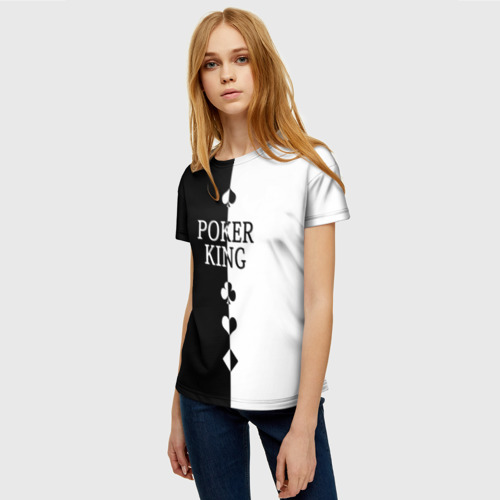 Женская футболка 3D с принтом Король Покера Black, фото на моделе #1