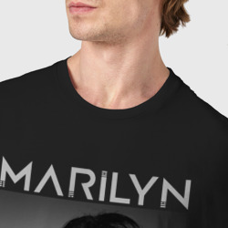Футболка с принтом Marilyn Manson фото для мужчины, вид на модели спереди №4. Цвет основы: черный