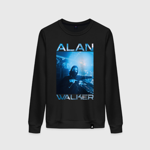 Женский свитшот хлопок Alan Walker фото, цвет черный