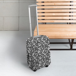 Чехол для чемодана 3D Черно-белый кружевной ажурный узор  - фото 2