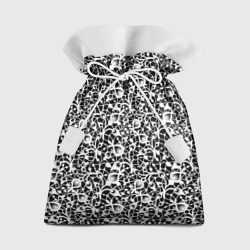 Подарочный 3D мешок Черно-белый кружевной ажурный узор 