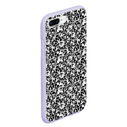 Чехол для iPhone 7Plus/8 Plus матовый Черно-белый кружевной ажурный узор  - фото 2