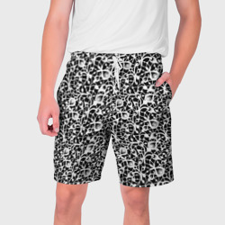 Мужские шорты 3D Черно-белый кружевной ажурный узор 