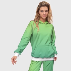 Женский костюм с толстовкой 3D Градиент оттенки зеленого - фото 2