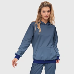 Женский костюм с толстовкой 3D Градиент темно-синий - фото 2