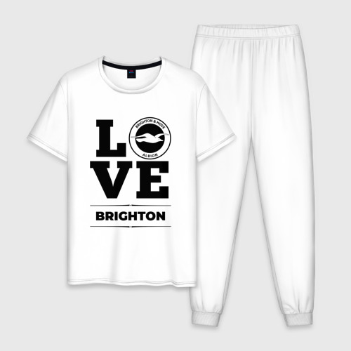 Мужская пижама хлопок с принтом Brighton Love Классика, вид спереди #2