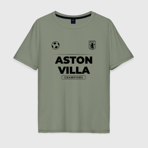 Мужская футболка хлопок Oversize с принтом Aston Villa Униформа Чемпионов, вид спереди #2