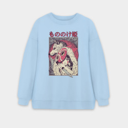 Женский свитшот oversize без начеса хлопок Принцесса Мононоке/Princess Mononoke