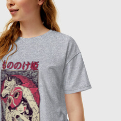 Женская футболка хлопок Oversize Принцесса Мононоке/Princess Mononoke - фото 2