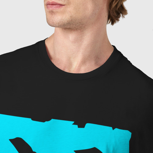 Мужская футболка хлопок с принтом Символ Dota в неоновых цветах, фото #4