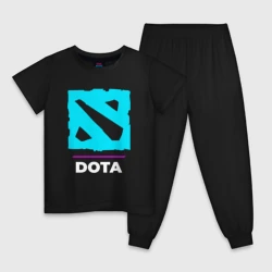 Детская пижама хлопок Символ Dota в неоновых цветах