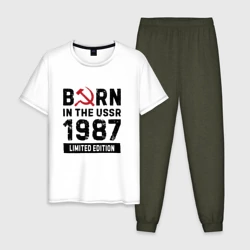 Мужская пижама с белой футболкой хлопок Born In The USSR 1987 Limited Edition