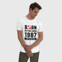 Мужская пижама с белой футболкой хлопок Born In The USSR 1987 Limited Edition - фото 2