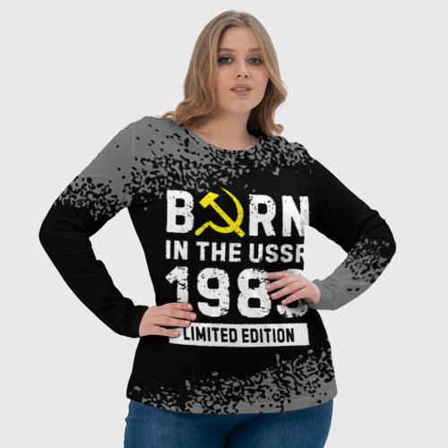 Женский лонгслив 3D с принтом Born In The USSR 1983 year Limited Edition, фото #4
