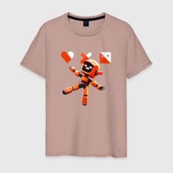 Love death and robots оранжевый робот – Мужская футболка хлопок с принтом купить со скидкой в -20%