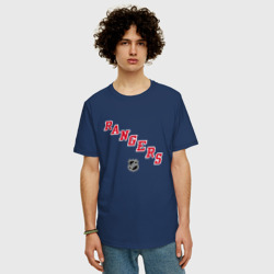 Мужская футболка хлопок Oversize New York Rangers NHL - фото 2