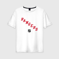 Женская футболка хлопок Oversize New York Rangers NHL