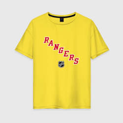 Женская футболка хлопок Oversize New York Rangers NHL