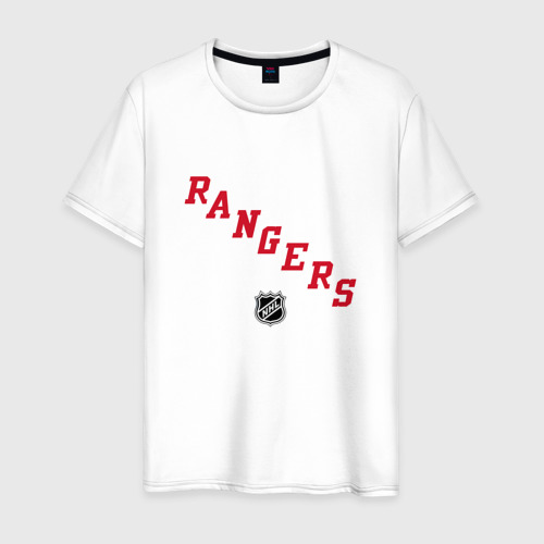 Мужская футболка из хлопка с принтом New York Rangers NHL, вид спереди №1