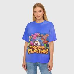 Женская футболка oversize 3D My singing monsters поющие монстры - фото 2