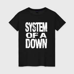 Женская футболка хлопок System of a Down логотип