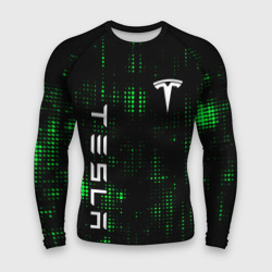 Мужской рашгард 3D Tesla Зеленые точки