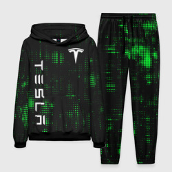 Мужской костюм с толстовкой 3D Tesla Зеленые точки