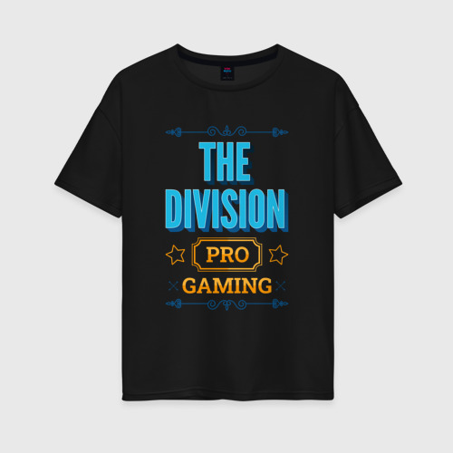 Женская футболка хлопок Oversize Игра The Division PRO Gaming, цвет черный