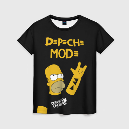 Женская футболка 3D Depeche Mode Гомер Симпсон рокер, цвет 3D печать