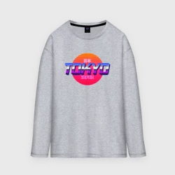 Женский лонгслив oversize хлопок Retrowave Tokyo