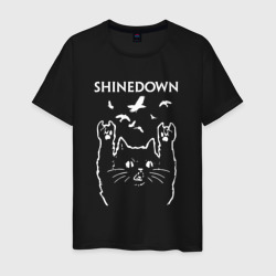 Мужская футболка хлопок Shinedown Рок кот