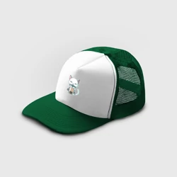 Кепка тракер с сеткой Котик с Бабл ти - фото 2