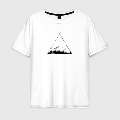 Мужская футболка хлопок Oversize Грэвэл и горы, цвет белый
