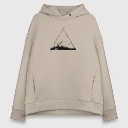 Женское худи Oversize хлопок Грэвэл и горы