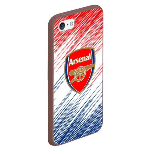Чехол для iPhone 5/5S матовый Арсенал Arsenal logo, цвет коричневый - фото 3