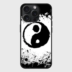 Чехол силиконовый для Apple iPhone 15 Pro матовый Инь Янь Гранж