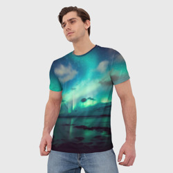 Мужская футболка 3D Aurora borealis - фото 2