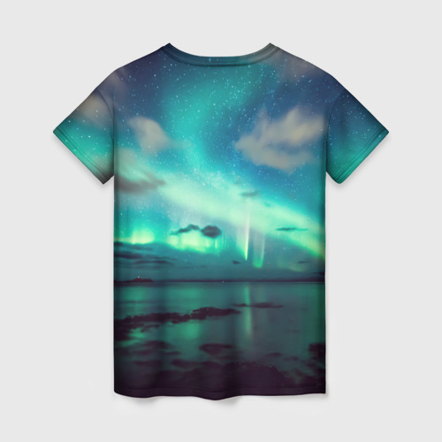 Женская футболка 3D Aurora borealis, цвет 3D печать - фото 2