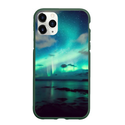 Чехол для iPhone 11 Pro матовый Aurora borealis