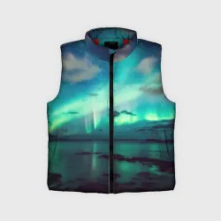 Детский жилет утепленный 3D Aurora borealis