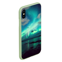 Чехол для iPhone XS Max матовый Aurora borealis - фото 2