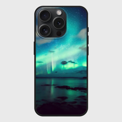 Чехол силиконовый для Apple iPhone 15 Pro матовый Aurora borealis
