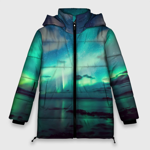 Женская зимняя куртка Oversize Aurora borealis, цвет черный