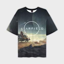 Мужская футболка oversize 3D На поверхности Starfield