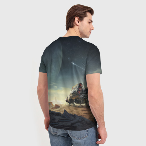 Мужская футболка 3D с принтом На поверхности Starfield, вид сзади #2