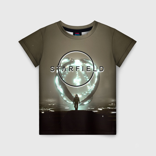 Детская футболка 3D с принтом Артефакт Starfield, вид спереди #2