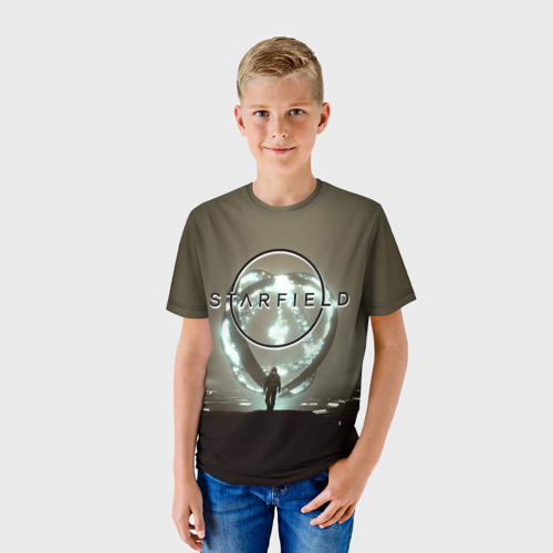Детская футболка 3D с принтом Артефакт Starfield, фото на моделе #1