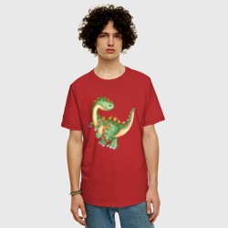 Мужская футболка хлопок Oversize Маленький Динозаврик - фото 2
