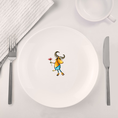 Набор: тарелка + кружка Козерог с цветочком - фото 4