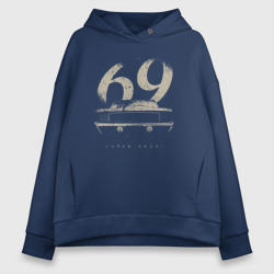 Женское худи Oversize хлопок Шевроле Камаро 69